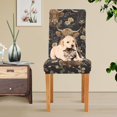 thumbnail image 4 of Yayeee 2 Pack Dining Chair Covers Stretch Parson Chairs Slipcovers Seat Protector, Cows and Flowers, 4 of 6