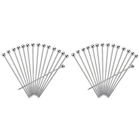 

30Pcs Cocktail Picks 4 Inch Reusable Stainless Steel Martini Picks Cocktail Toothpicks for Olives Appetizers Sandwich