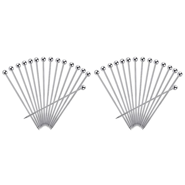 30 Piezas de Palillos de CóCtel, Palillos de Martini de Acero Inoxidable Reutilizables de 4 Pulgadas Palillos de CóCtel para Aperitivos de Aceitunas Sándwich