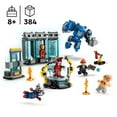 thumbnail image 4 of LEGO Marvel Iron Man’s Laboratory: Hall of Armor Building Toy - Marvel Superhero Toy for Kids, Boys and Girls, Ages 8+ - with Minifigures and a Mech - Gift Idea for Birthdays - 76315, 4 of 8