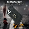 thumbnail image 5 of Nalacover for iPhone 14 Pro 6.1 inch Wallet Back Case,Luxury PU Leather Soft TPU Anti-Drop Shockproof Two Card Slots with Finger Ring Holder Kickstand Ultra Slim Phone Cover.Black, 5 of 8