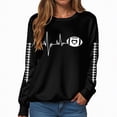 thumbnail image 3 of Towmus Womens Letter Tops Ladies Floral Print Loose Long Sleeve Sweatshirt Round Neck Pullover Top T-Shirt Top Autumn and Winter, 3 of 6