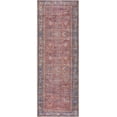 thumbnail image 2 of Hauteloom Georgia Bian Machine Washable Kitchen Runner Rug - Oriental Floral Style - Entryway Distressed Long Carpet - Brick Red, Burgundy, Dark Red, Terra Cotta - 2'7" x 10', 2 of 10