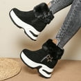 thumbnail image 5 of Black Ladies Star Decorated Height Lift Warm Boots Roomy Fit For Fall And Winter Comfort Snow Boots Perfect For Home And Outdoor, 5 of 9
