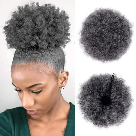 Afro Puff Drawstring Ponytail Extensions Kinky Curly Clip in Hair bun  extensions High Puff Updo Hairpieces for Black Women -Gray | Walmart Canada