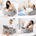 thumbnail image 6 of TabCouchCaddy Reading Pillow for Gaming  Lap Desk with Cup & Phone Holder, Adjustable Heights, Wrist & Laptop Support, Large Pockets â Comfortable for Work, Gaming & Crocheting, 6 of 8
