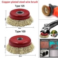 thumbnail image 4 of Copper plated Steel wire brush grinding wheel derusting deburring polishing tool Type 100, 4 of 7