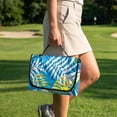thumbnail image 4 of COEQINE Universal Golf Cart Seat Towel Blanket Covers for All Weather, Foldable Design with Handle, Fit for EZGO, Club Car and More 2-Seat Golf Carts, Blue Yellow Montera Leaf, 4 of 8