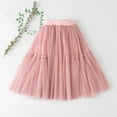 thumbnail image 2 of AJTQTH Summer Skirt for Girls Solid Color Mesh Layered Ruffles Midi Skirt Casual Comfy Relaxed Fit Loose Clothes for Beach Holiday Outdoor Home School Pink 11Y, 2 of 5