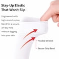 thumbnail image 4 of Diamond Star Women's Knee High Socks Trouser Socks, Stretchy Soft Thin Material (White - 6 Pairs, Socks Size 9-11, Fit Women's Shoe Size 4-10.5), 4 of 6