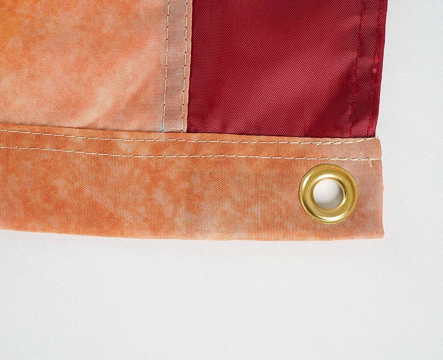 TOPFLAGS Embroidered Stars Betsy Ross Tea Stained American Flag 3x5 Outdoor 13 Stars Flag 13 Colonies Primitive Vintage US Flags Banner Stitching Stripes with 2 Brass Metal Grommets