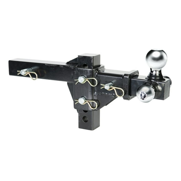 Husky Towing Trailer Hitch Ball Mount 30001 Class III/IV; Fits 2 Inch Receiver; 2000-6000-10000 Gross Trailer Weight/200-600-1000 Tongue Weight; Adjustable; Non-Folding; Black; Steel
