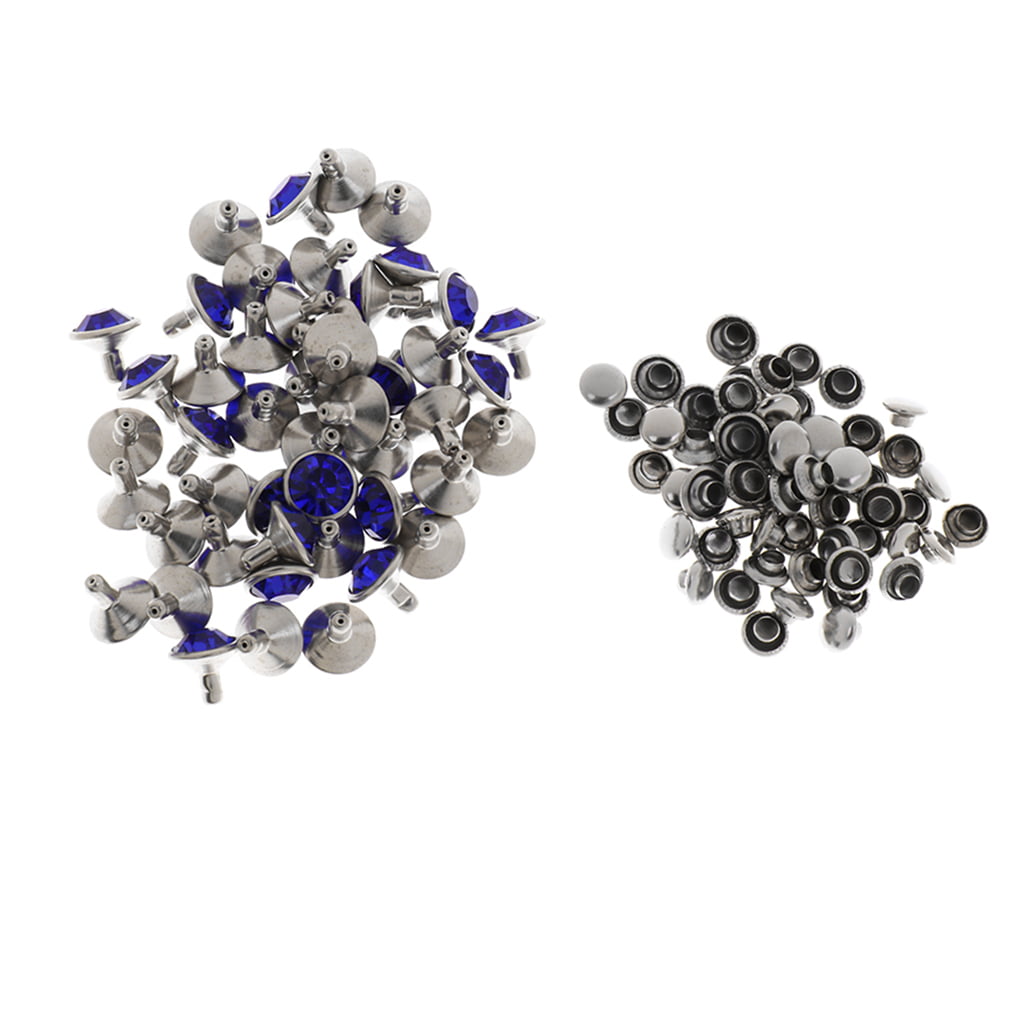 Alloy Crystal Clear Synthetic Rhinestone Rivets studs Leather Craft Decor 1/2" 