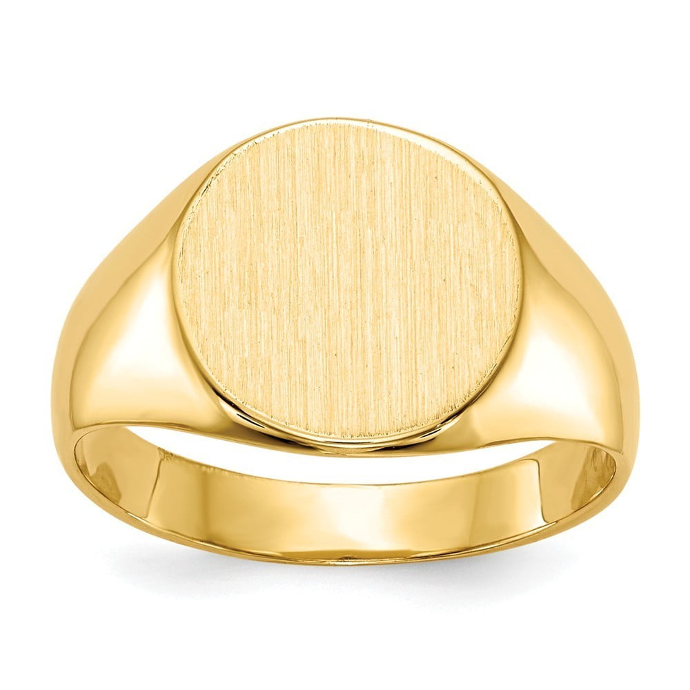 JewelryWeb - 14k Yellow Gold Signet Ring - 3.8 Grams - Size 6 - Walmart ...