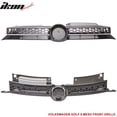 thumbnail image 4 of Ikon Motorsports Compatible with 10-14 Golf MK6 Honeycomb GTI Black Chrome Trim Front Upper+Lower Grille ABS, 4 of 7