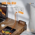 thumbnail image 2 of Adaptador de enchufe de viaje TESSAN International con 4 salidas, 4 USB, 2 of 7
