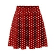 thumbnail image 3 of Polka Dot Skirt for Women Elastic High Waist A Line Flowy Flared Casual Mini Skater Skirts, 3 of 7