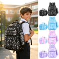 thumbnail image 1 of Conjunto de mochila escolar para niñas con bolsa para el almuerzo y estuche para lápices, estampado de estrellas impermeable, gran capacidad para primaria, 3 piezas., 1 of 8