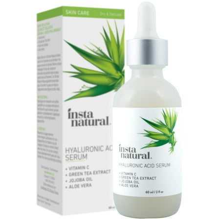 InstaNatural Hyaluronic Acid Serum, Anti Aging Hydrating Wrinkle Serum, 2