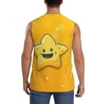 thumbnail image 4 of Lsque Happy Cartoon Star Print Men's Cotton Blend Sleeveless Muscle Shirts (S-3XL)- Moisture Wicking, Odor Protection, UPF 30+,Medium, 4 of 8