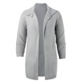 thumbnail image 4 of uikmnh Mens Mid Length Sweater Coat Autumn and Winter Lapel Solid Color Knitted Cardigan, 4 of 5