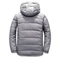 thumbnail image 2 of Ofreoo Men's Hooded Long Sleeve Solid Zipper Workwear Thicken Outdoor Down Jacket Christmas Gift, 2 of 7