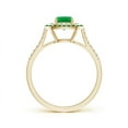 thumbnail image 2 of Angara Natural 0.55 Ct. Emerald with Diamond Halo Ring in 14K Yellow Gold for Women (Ring Size: 3.5), 2 of 8