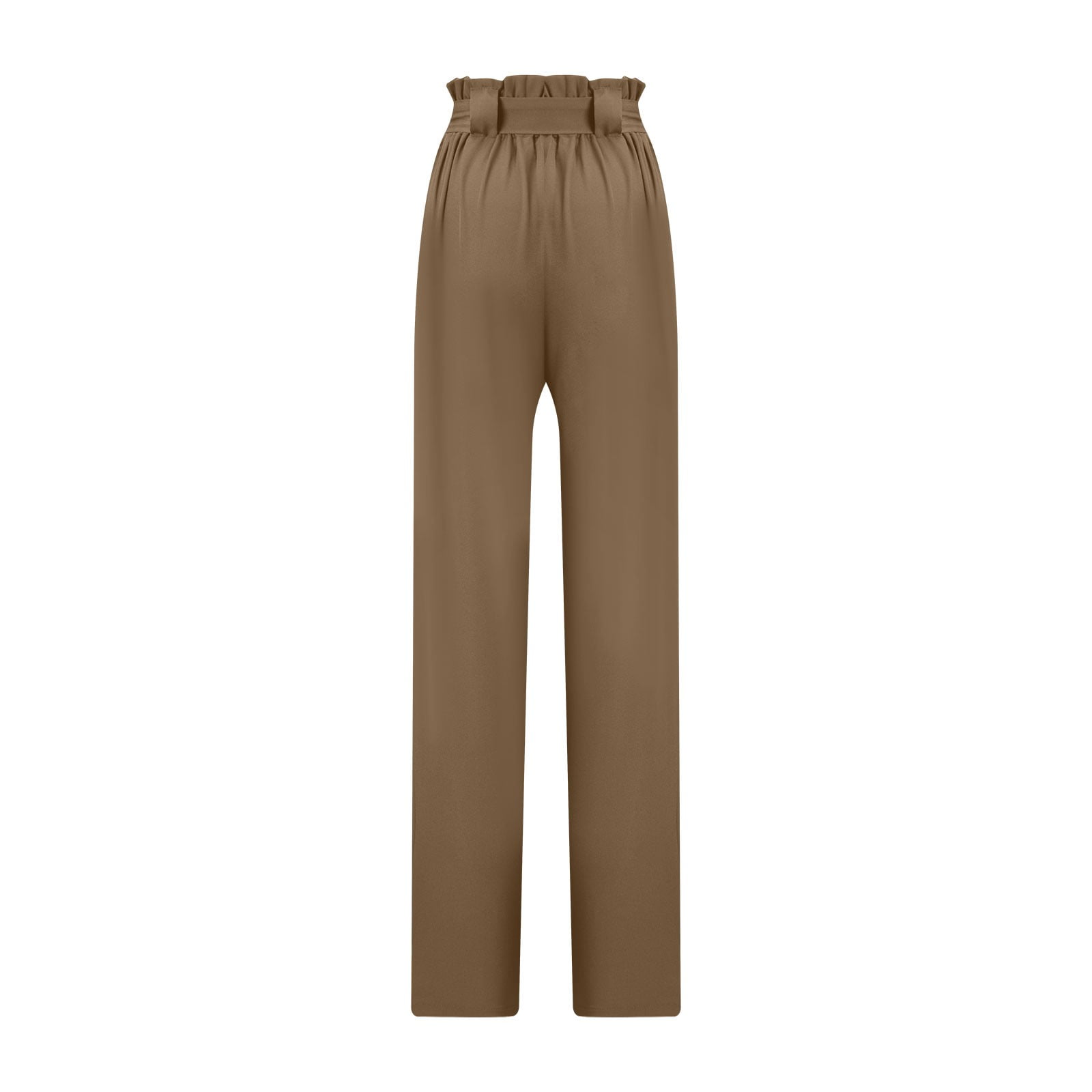 LoyisViDion Women'S High Waist Pants Tie Up All Match Casual Corset Women'S Trousers Pants Coffee 6(M)