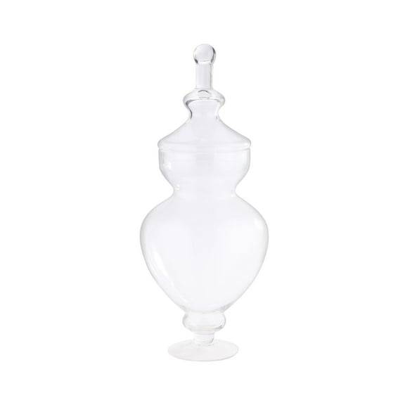 CC Home Furnishings 22" Clear Hand Blown Glass Jar with Finial Lid