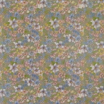 Dundee Deco Peel and Stick Self Adhesive Removable Wallpaper - Floral Printed Aegean Blue, White, Peach Pink Meadow Flowers , 18 ft x 18 in