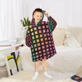 thumbnail image 6 of FORMRS Wearable Blanket Hoodie with Sleeves for Kids Cozy Flannel Sweatshirt, Pink Block Pattern, 6 of 7