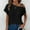 Black, variant on Womens Summer Tops Off One Shoulder Knit Short Sleeve T Shirts Casual Lightweight Solid C Cute Short Sleeve Tops for Women Woman Shirts Summer Shirts