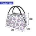 thumbnail image 2 of Yiaed Violets Flowers Print Lunch box lunch bag Portable Insulated Lunch Box for Women Men Cooler Tote Bag with Front Pocket for Work Picnic Travel, 2 of 6