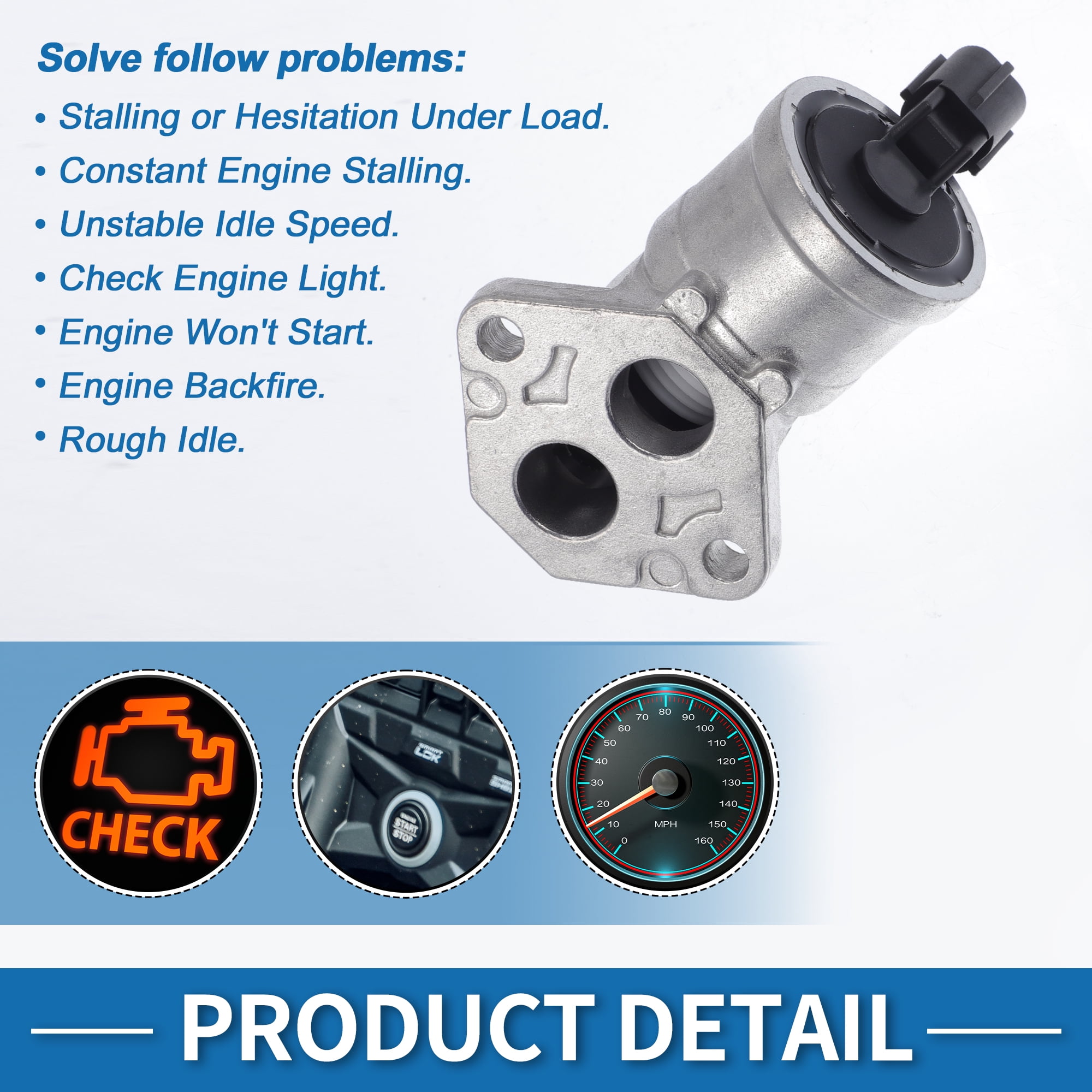 Unique Bargains Car Idle Air Control Valve for Ford for Mustang 1999-2001 Replace No.XR3E9F715AB IACV Idle Motor Idle Air Control Valve for Stable Engine Operation