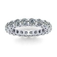 thumbnail image 2 of Natural 3.00Ct Round Cut Diamond Shared Prong Gallery Women's Anniversary Wedding Eternity Band Ring Solid 18k White Gold G SI1, 2 of 3