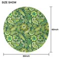 thumbnail image 6 of Green Pioneer Flower and Paisley Pattern Round Tablecloth 60"x60",Wrinkle Wipeable Table Cloth for Kitchen Dining Room Picnic Patio Party, 6 of 6