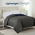 thumbnail image 3 of Martex Twin Reversible Coverlet | Lightweight Soft Easy Care Quilt | Graphite/Navy, 3 of 8
