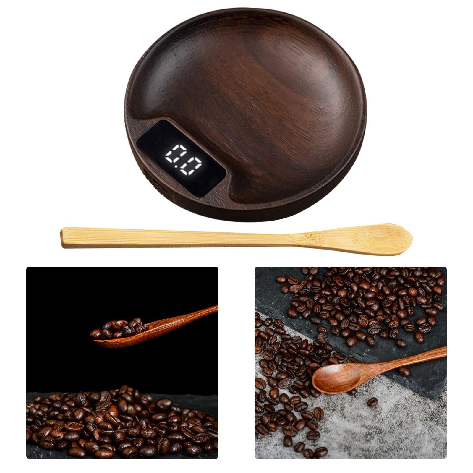 Fiocias Wood Electronic Tea Scale Birthday Gifts with Wooden Spoon High Accuracy Jewelry A