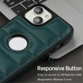 thumbnail image 6 of Allytech Business Case for iPhone 14, Premium Vegan PU Leather Luxury Elegant Slim Fit Shell, Logo Hollow View Shockproof Non-Slip Protective Cover for iPhone 14 - Green, 6 of 6