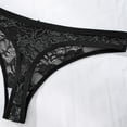 thumbnail image 4 of LIZUOJUN Under $2 Underwear Women Low Rise Invisible Lace Trim Thong With Bow Cutout Mesh No Show Hipster Cheeky Bikini Briefs S-XL, 4 of 7