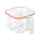 thumbnail image 2 of Caja de condimentos de cocina | Organizador de especias integrado de cuatro compartimentos | Contenedor de almacenamiento transparente con control cuantitativo | Tapa sellada | Incluye cucharas |, 2 of 9