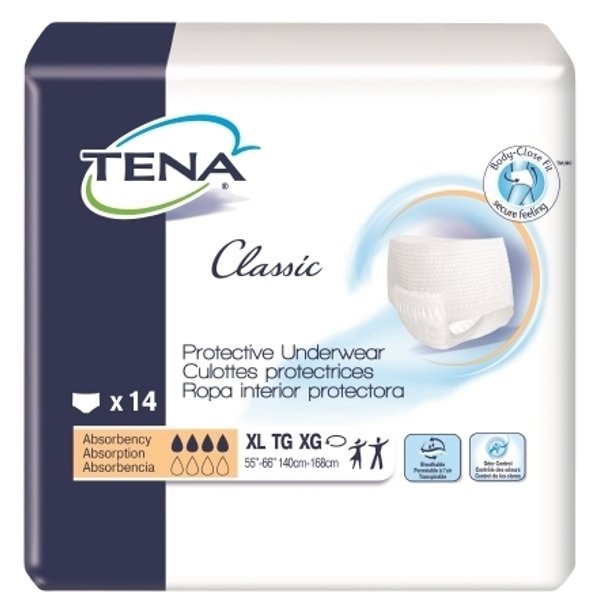Tena Classic Adult Incontinence Brief, XL, 60"64" Case of 56
