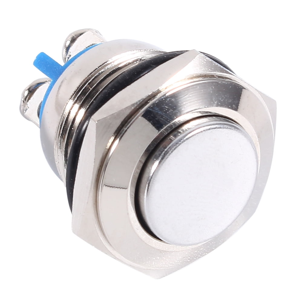 Car Metal Momentary 12V 16mm Push Button Switch SPST Waterproof 