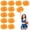 Matte Orange, variant on Cheerleading Pom Poms 14 Pcs with Handle Style, Handheld Squad Pompoms for Sports Team Cheer Spirit Games Dance Party Adults