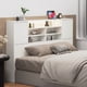 thumbnail image 2 of Estante para cabecero de cama Librería de madera para cabecero de cama con luces LED Tablero para cabecero de cama con estantes para libros Estante abierto de 3 niveles, 2 of 11
