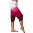 thumbnail image 6 of CLOISE Womens Capri Pants Athletic Stretch Capris Joggers With Pockets Soft Elastic Waist Running Petite Capri Sweatpants Pull On Capri Lounge Pants Gradient Color Casual Yoga Capris Red, 6 of 6