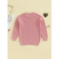 thumbnail image 5 of FEORJGP Toddlers Baby Girl Valentine’s Day Sweaters Infant Long Sleeve Knitwear Pullovers Heart Embroidery Knit Jumper Crew Neck Sweatshirt Knitted se Casual Clothes for Spring Fall Winter, 5 of 9