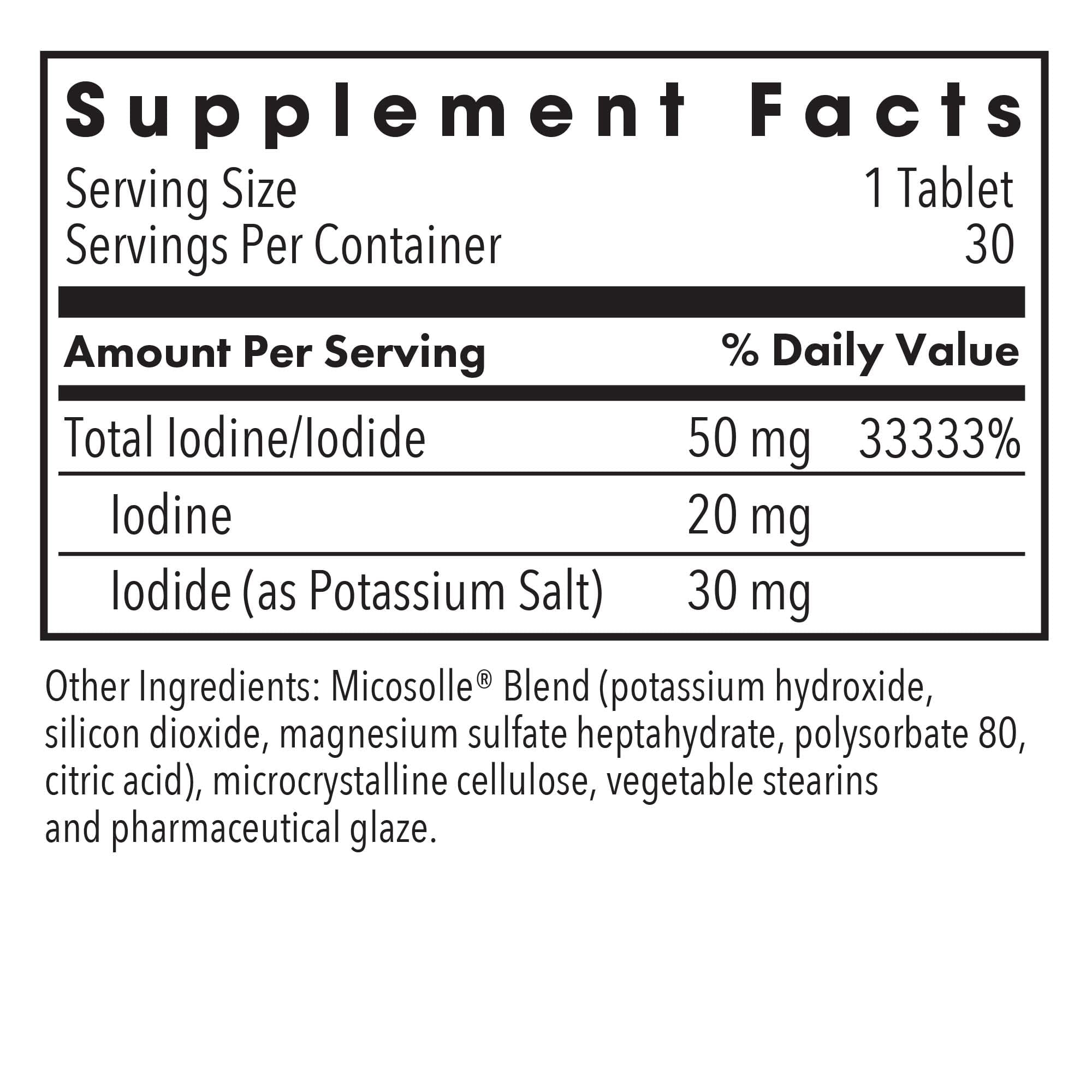 Optimox Iodoral 50 mg Supplement - Supports Healthy Iodine Balance - Precise Potassium Iodide Tablets - High-Potency Elemental Formula - 30 Servings - 30 Scored Tablets