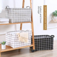 thumbnail image 4 of Cesta de almacenamiento de tela de lino y algodón cuadrada grande para ropa, cesta de lavandería plegable para uso doméstico y dormitorio, 4 of 5