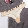 thumbnail image 2 of zuwimk Thongs For Women ,Women G string with Butterfly Center and Sequins Beige,L, 2 of 4